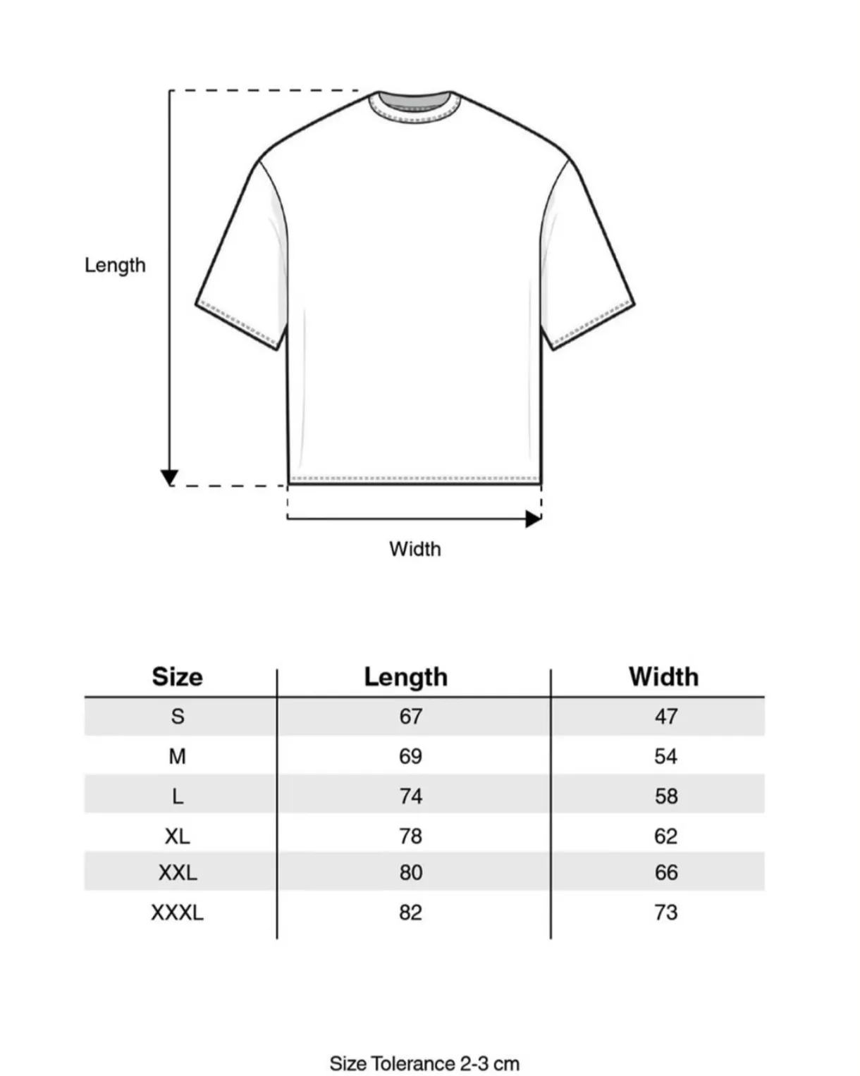 Size guide KOIL "HANYA TINGGAL KITA BERDUA"