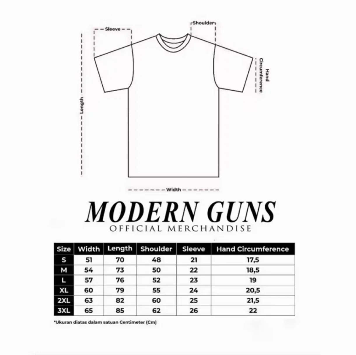 Size guide MODERN GUNS "JAPAN TOUR 2026"